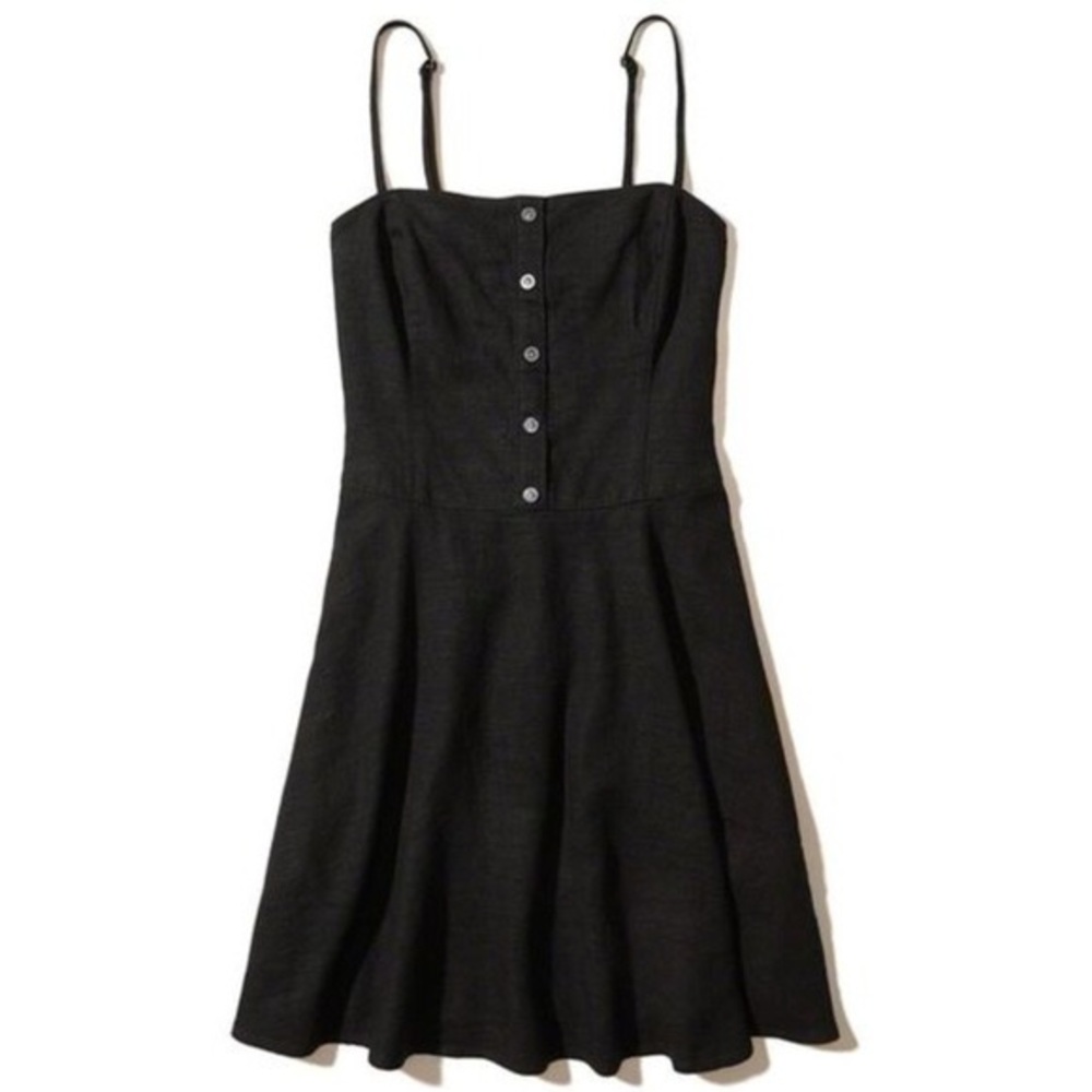 Express black summer button up dress with pockets!
